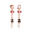 Pendientes Join de Plata Vermeil rosa