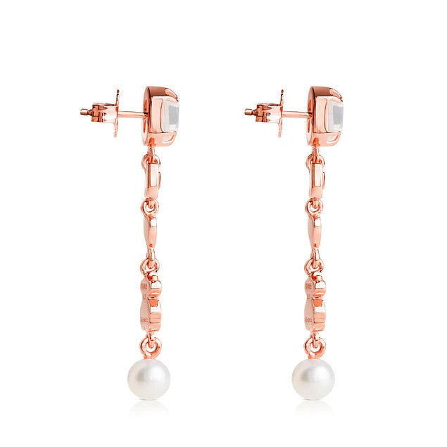 Pendientes Join de Plata Vermeil rosa