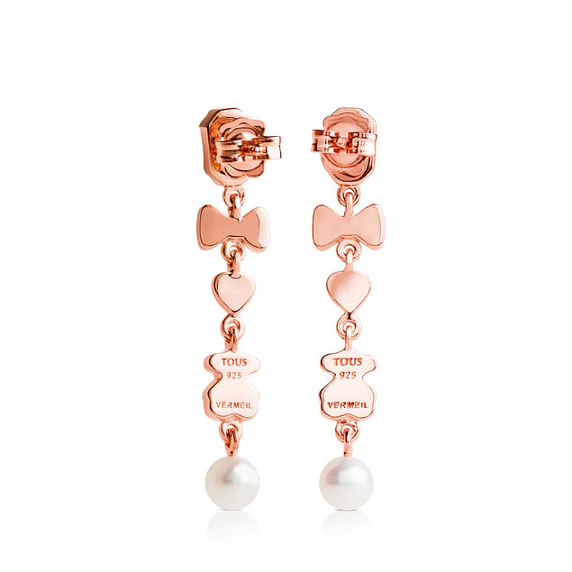 Pendientes Join de Plata Vermeil rosa