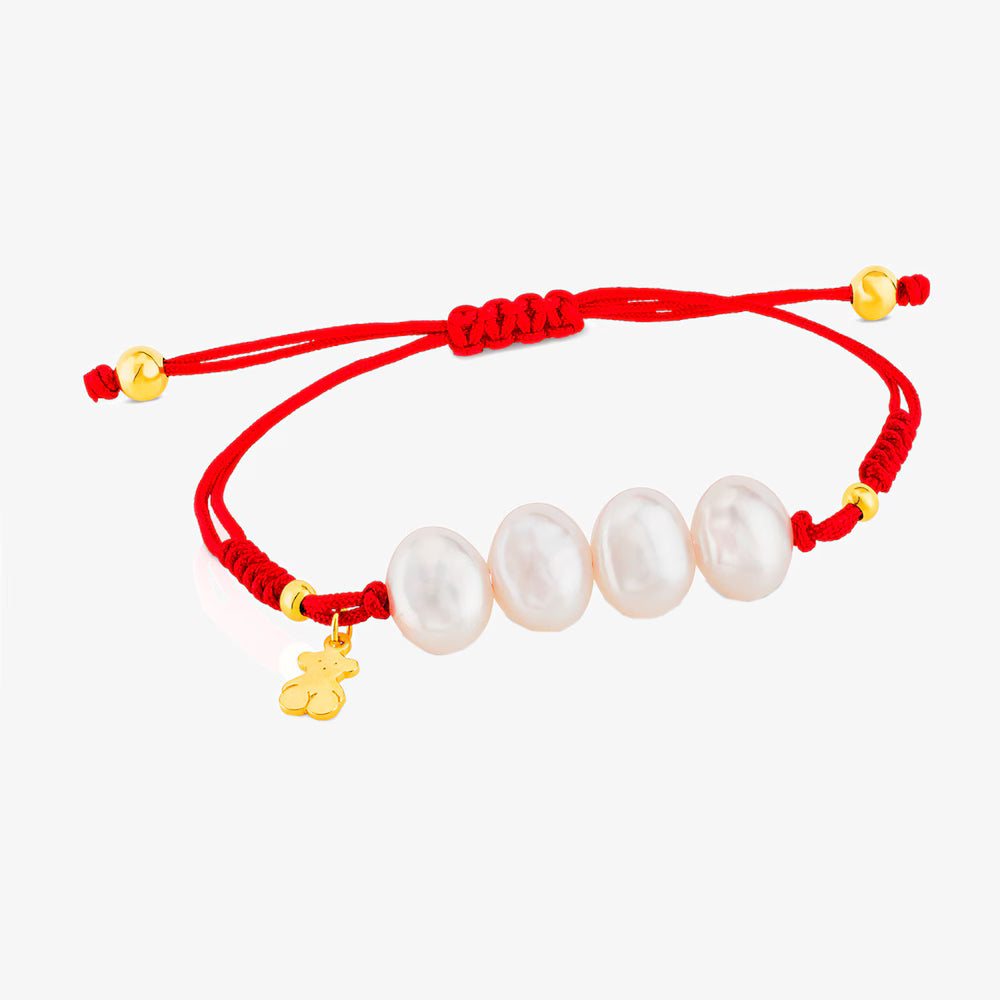 Pulsera con baño de oro 18 kt sobre plata y perlas cultivadas TOUS Nudos