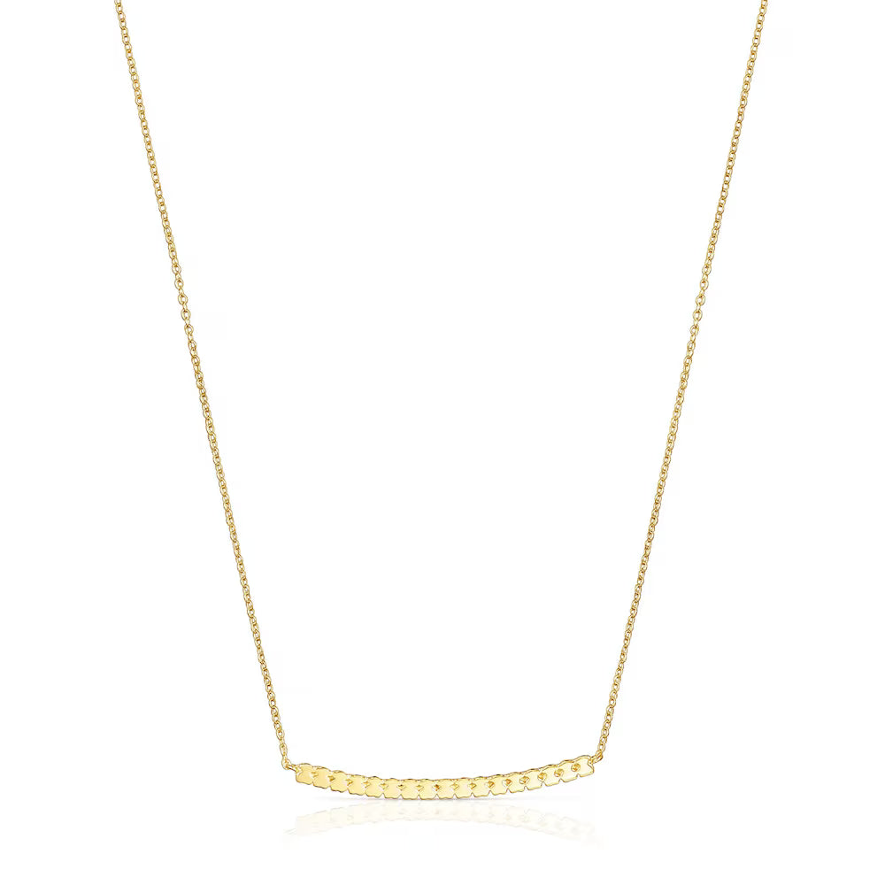 Collar barra con baño de oro 18 kt sobre plata Straight