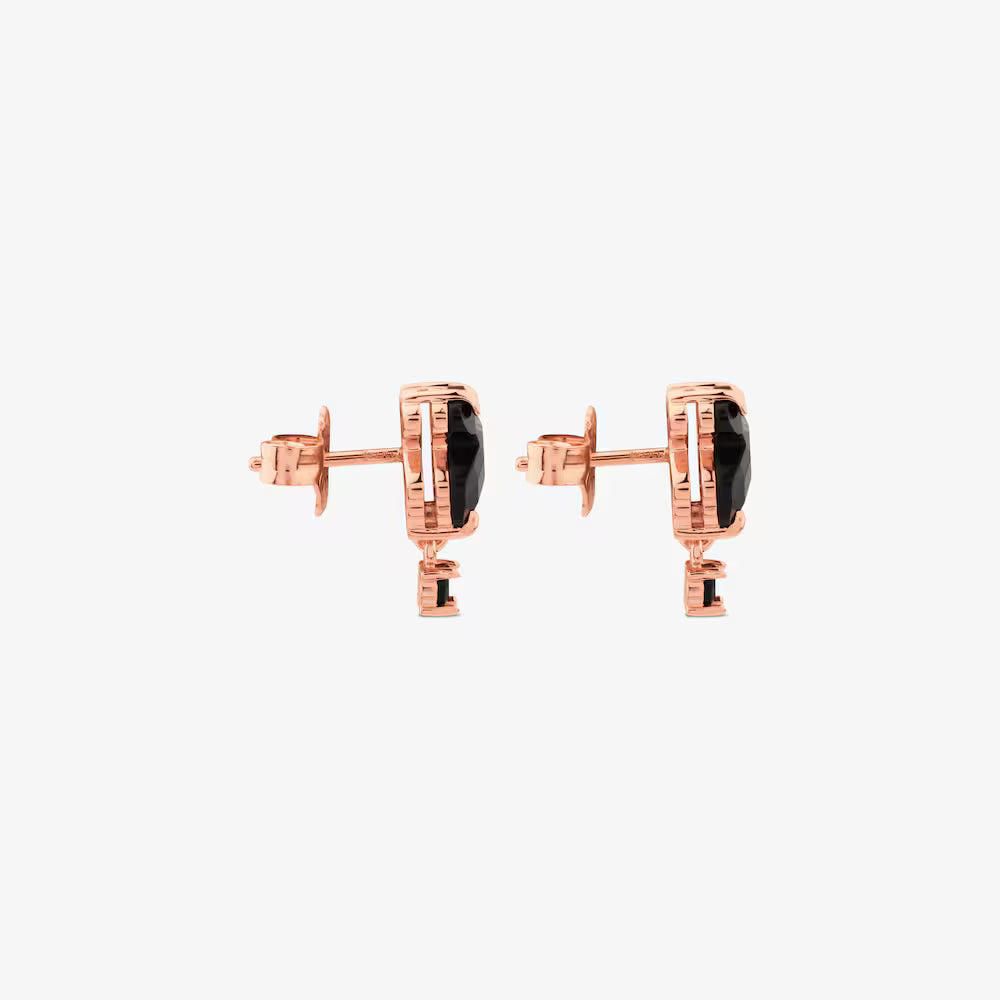 Pendientes con baño de oro rosa 18 kt sobre plata Erma