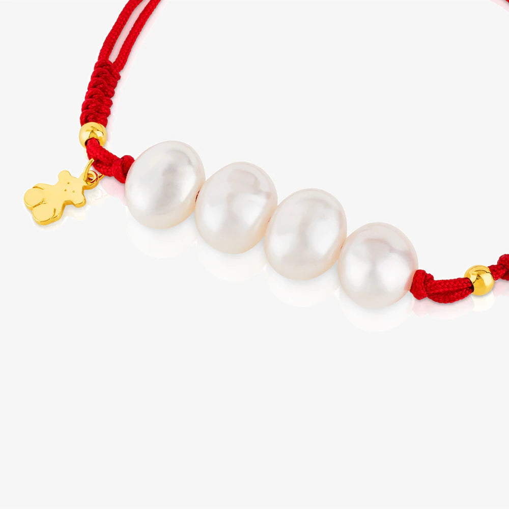 Pulsera con baño de oro 18 kt sobre plata y perlas cultivadas TOUS Nudos