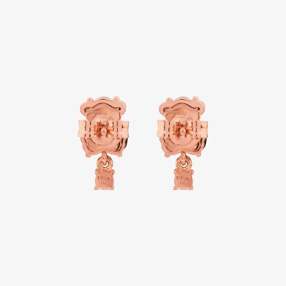 Pendientes con baño de oro rosa 18 kt sobre plata Erma