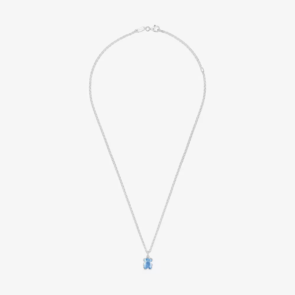 Collar corto de plata y espinela azul creada en laboratorio Icon Color LGG USD 219
