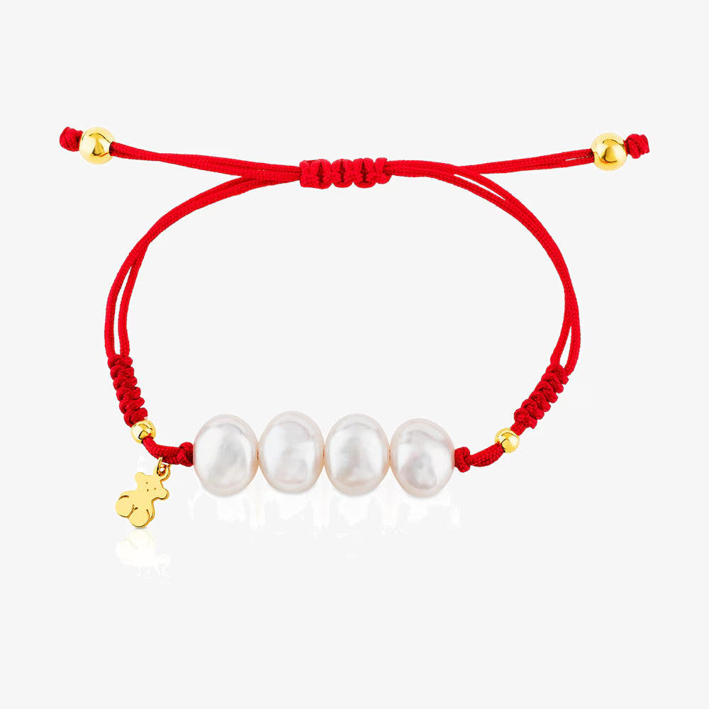 Pulsera con baño de oro 18 kt sobre plata y perlas cultivadas TOUS Nudos