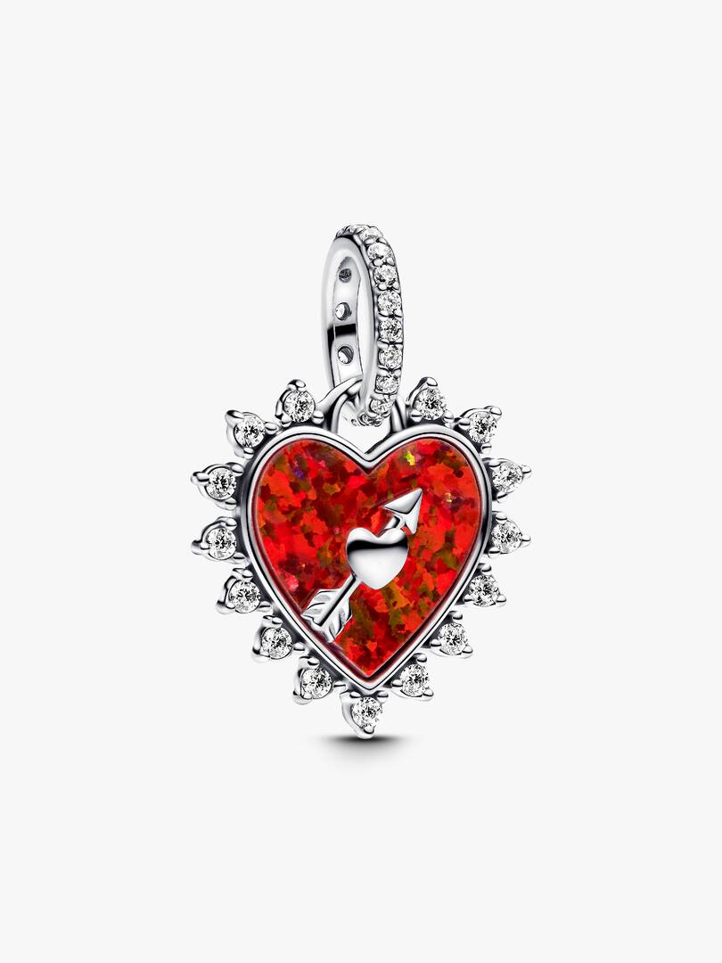 Charm Colgante Corazón Flecha Giratoria