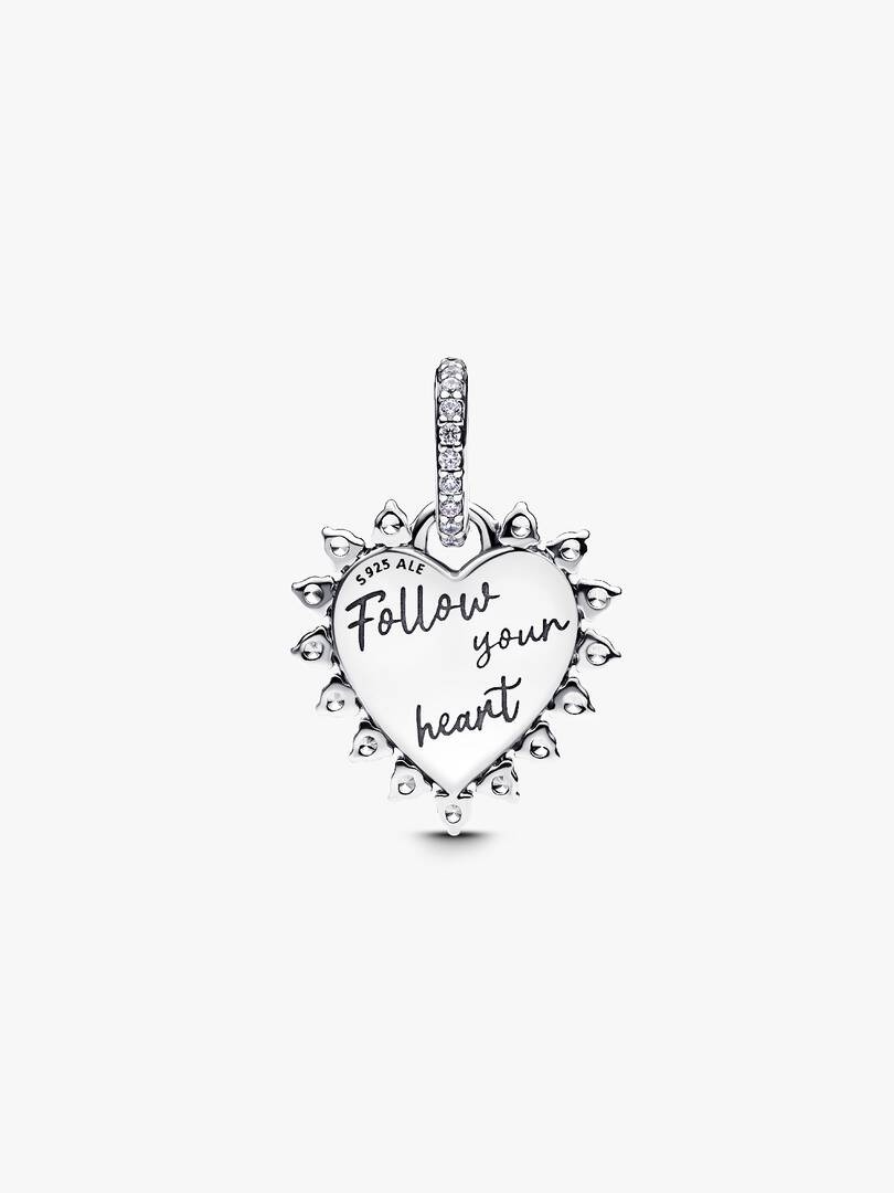 Charm Colgante Corazón Flecha Giratoria