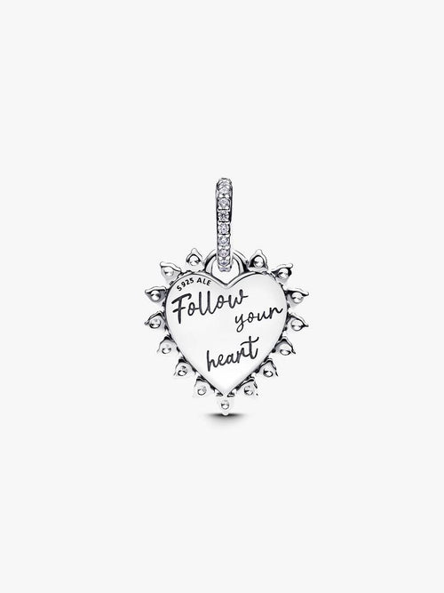 Charm Colgante Corazón Flecha Giratoria