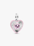Charm Medallón Corazón rosa radiante