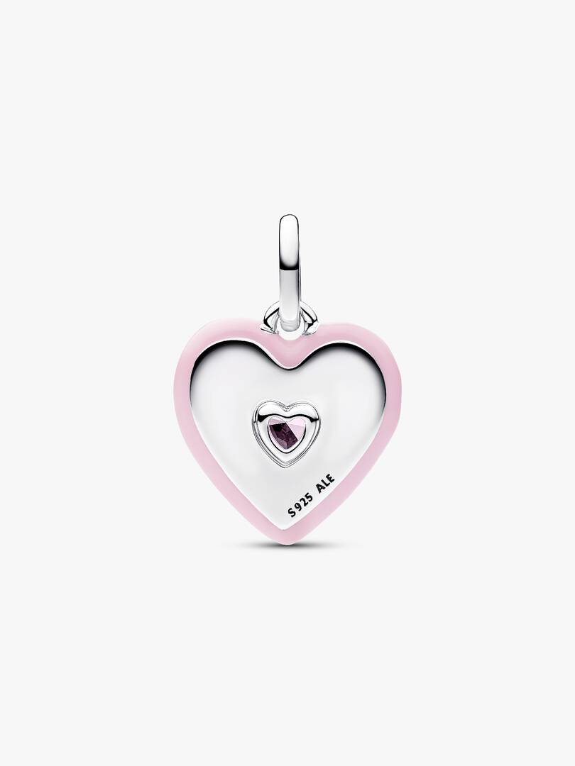 Charm Medallón Corazón rosa radiante