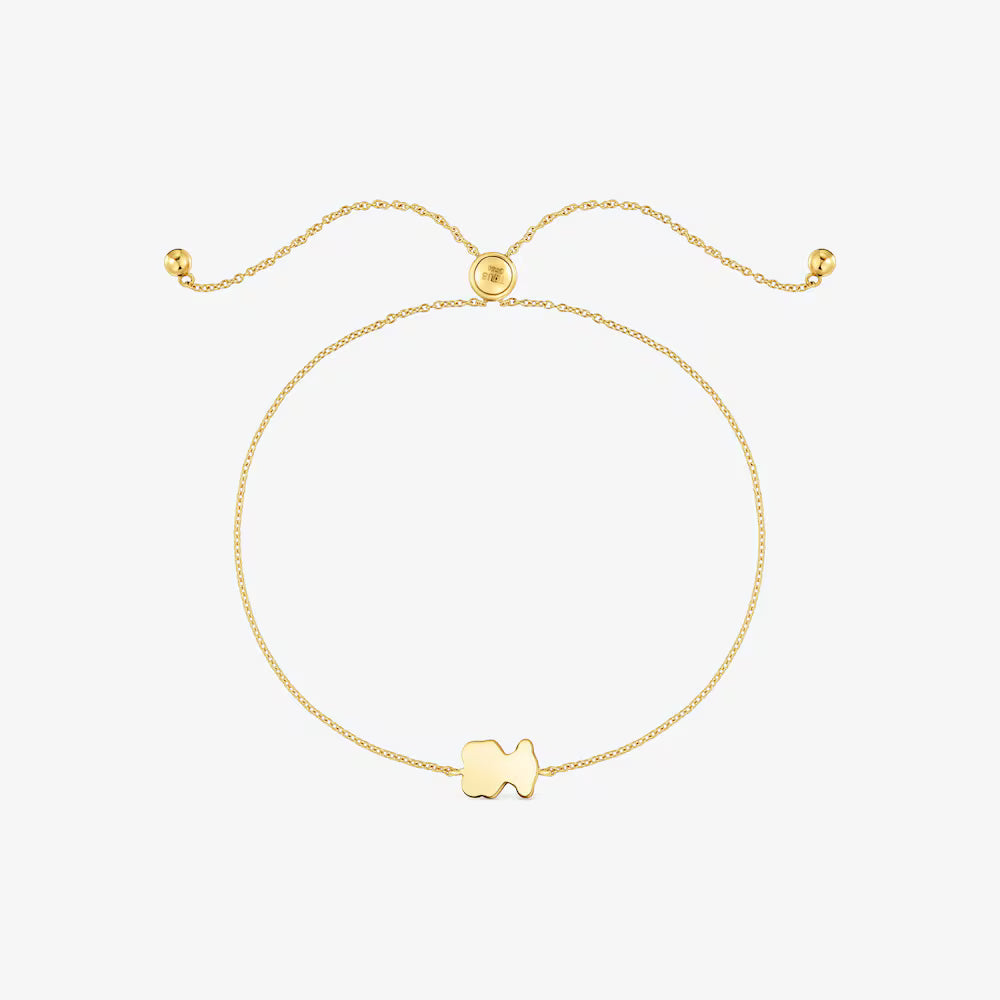 Pulsera motivo oso de oro y lapislázuli