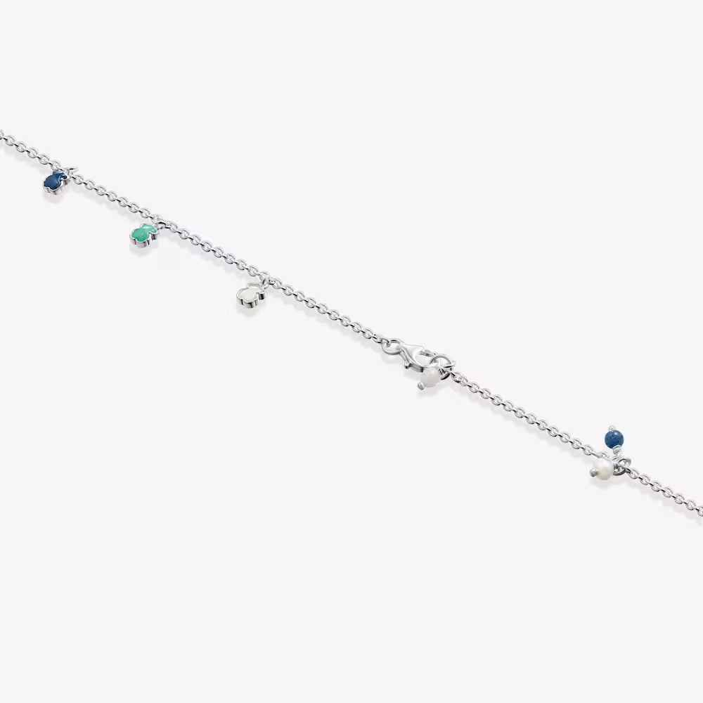 Pulsera Mini Color de Plata con Gemas