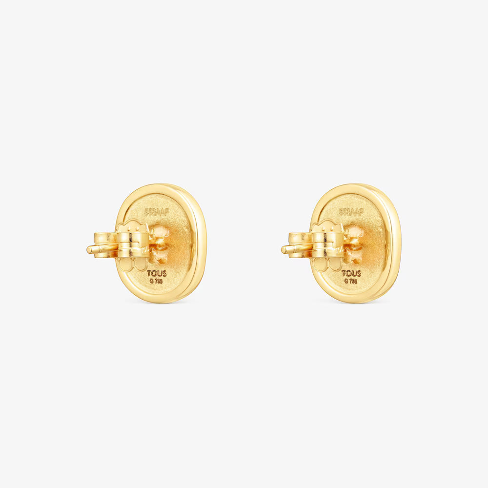 Aretes Oursin Oso Plata Vermeil