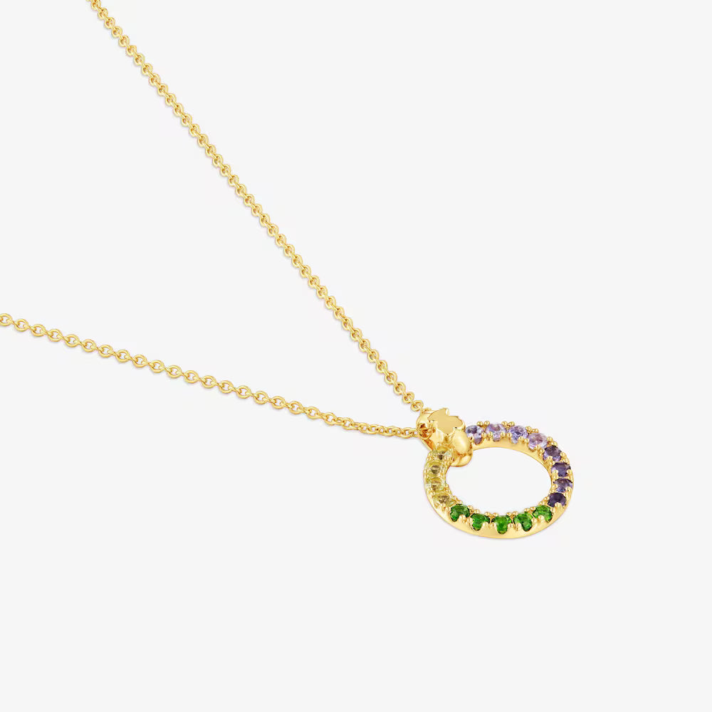 Collar con baño de oro 18 kt sobre plata y gemas Straight
