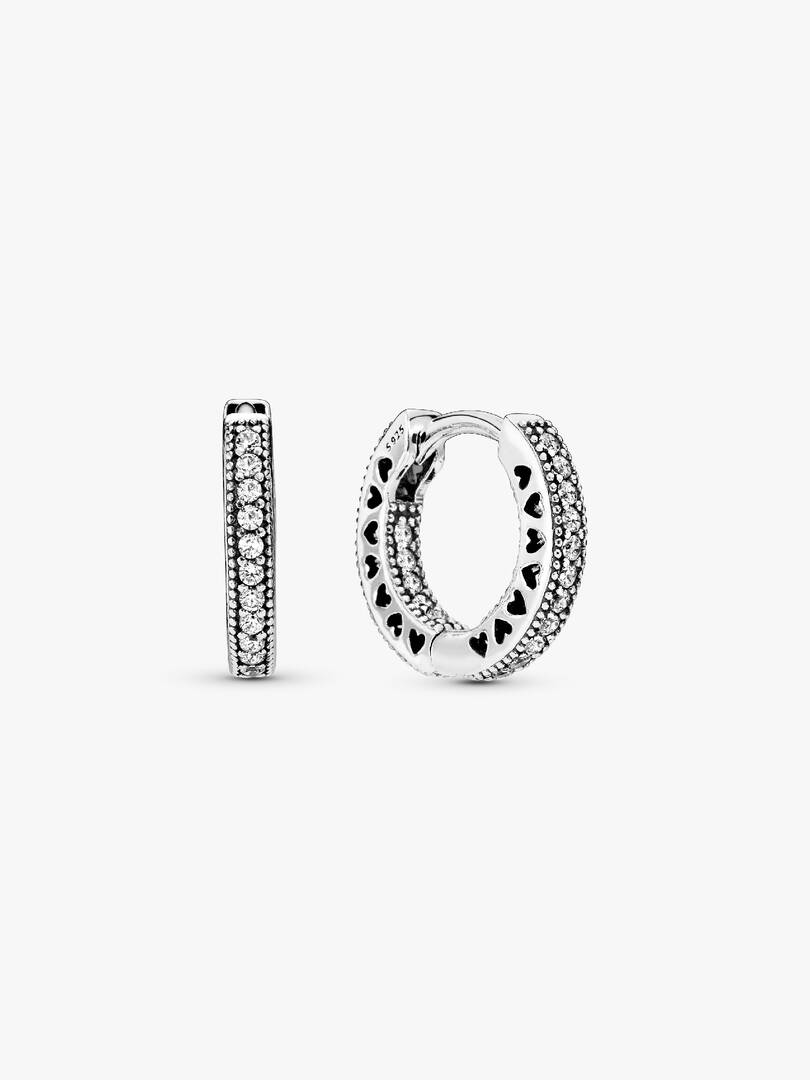 Aretes de aro Corazón de pavé
